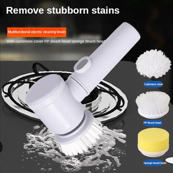 5 in 1 Handheld Bathroom Cleaning Brush Scrubber with Charging Cord